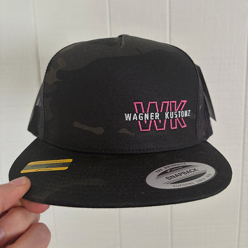 Black Camo Flat Brim w/ WK Embroidered