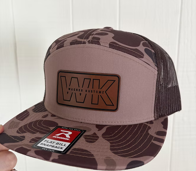 Brown Camo Flat Brim w/ WK Leather Patch