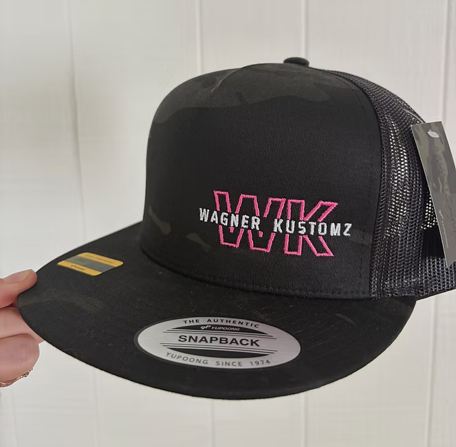 Black Camo Flat Brim w/ WK Embroidered