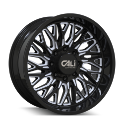CALI OFF-ROAD CRUSHER 9118 GLOSS BLACK MILLED 22X10 8-180 -19MM 124.1MM