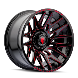 AMERICAN TRUXX EVOLUTION AT1919 GLOSS BLACK PRIZM RED 22X12 8-180 -44MM 124.2MM