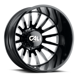 CALI OFF-ROAD SUMMIT DUALLY FRONT 9110 GLOSS BLACK MILLED 22X8.25 8-165.1 115MM 121.3MM